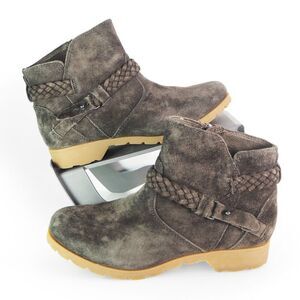 Teva Delavina Suede Waterproof Ankle Boots Dark Brown 1008601 Women's 6.5